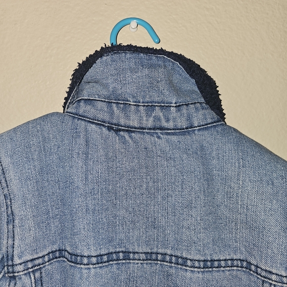 Urban Republic Blue and Black Denim Jacket with Sherpa Collar - Picture 3 of 10